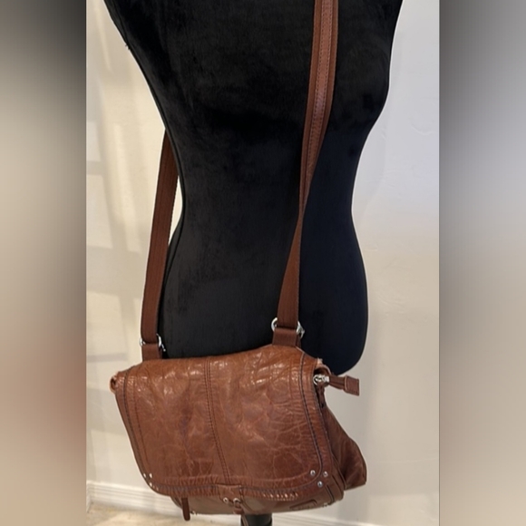 The Sak Leather Ventura Convertable Backpack or Crossbody Bag Purse Brown Tan - Picture 12 of 13